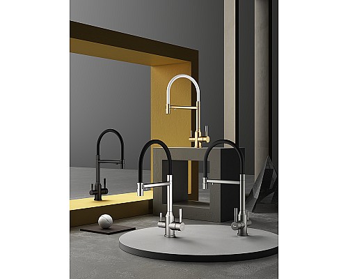 Смеситель для кухни Raglo R81.63.03 Золото матовое Белый