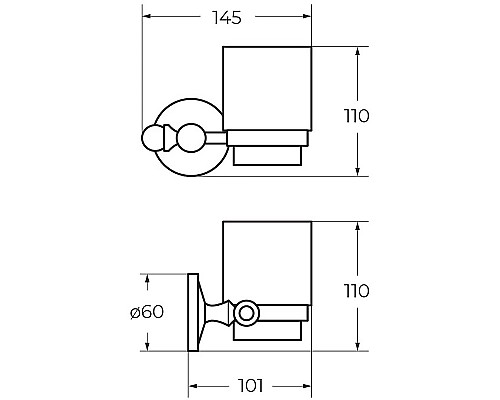 Стакан для зубных щеток Art&Max Antic AM-E-2668AL Хром