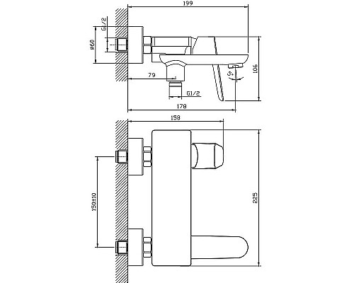 Смеситель для ванны Raglo R31.30 Хром