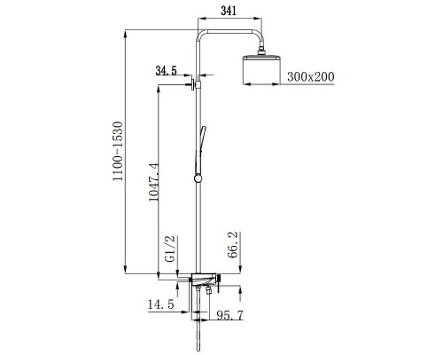 Душевая система Raglo R60.24.06 Черная матовая