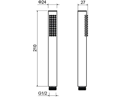 Ручной душ Aquatek Европа AQ2002MB Черный матовый