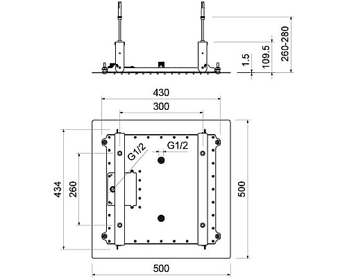 Верхний душ Aquatek 2 jet AQ2082CR Хром