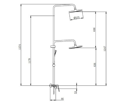 Душевая система Splenka S53.24.06 Черная матовая