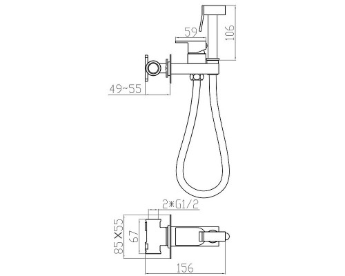 Гигиенический душ со смесителем Splenka S95.52 Хром