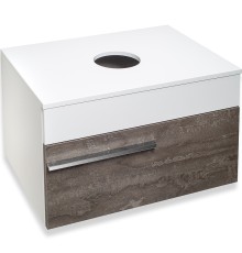 Тумба под раковину Runo Вудлайн 65 00-00001341 подвесная Белая Железный камень
