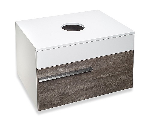 Тумба под раковину Runo Вудлайн 65 00-00001341 подвесная Белая Железный камень