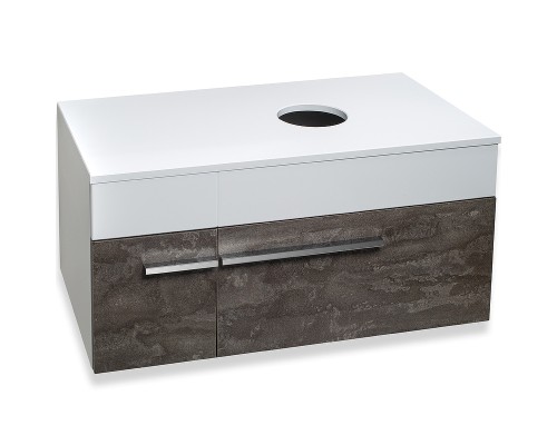Тумба под раковину Runo Вудлайн 85 00-00001343 подвесная Белая Железный камень
