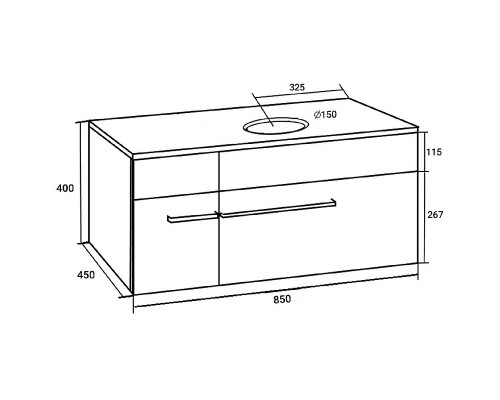 Тумба под раковину Runo Вудлайн 85 00-00001343 подвесная Белая Железный камень