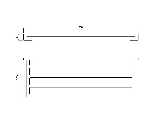 Полка для полотенец Aquatek Либра AQ4322MB Черная матовая