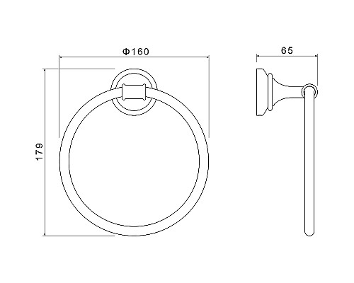 Кольцо для полотенец Aquatek Классик AQ4512CR Хром