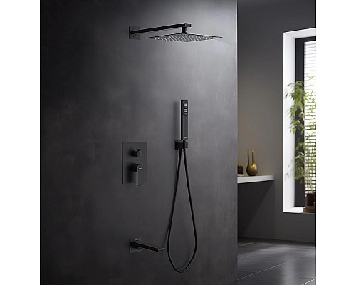 Душевая система Aquatek Лира AQ1473MB Черная матовая