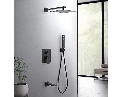 Душевая система Aquatek Лира AQ1473MB Черная матовая