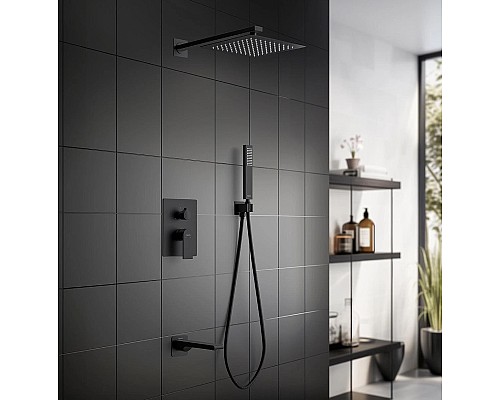 Душевая система Aquatek Лира AQ1473MB Черная матовая