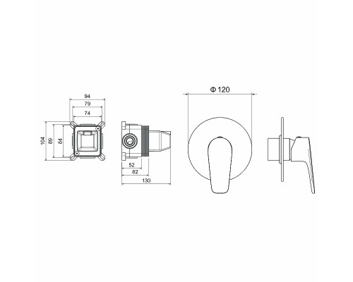 Смеситель для душа Aquatek Бетта AQ1166MB Черный матовый