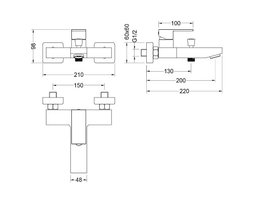 Комплект смесителей Aquatek Либра AQ1630CR Хром