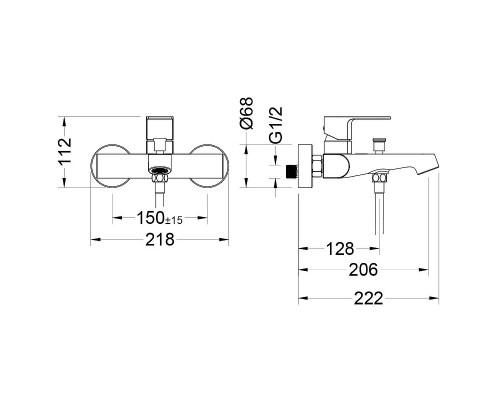 Комплект смесителей Aquatek Оберон AQ1230MB Черный матовый
