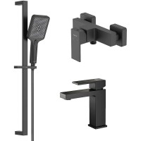 Комплект смесителей Aquatek Либра AQ1631MB Черный матовый