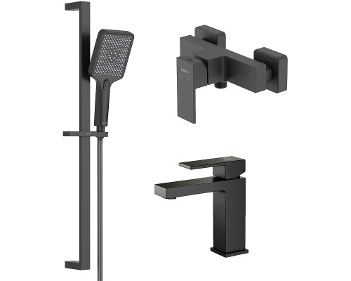 Комплект смесителей Aquatek Либра AQ1631MB Черный матовый