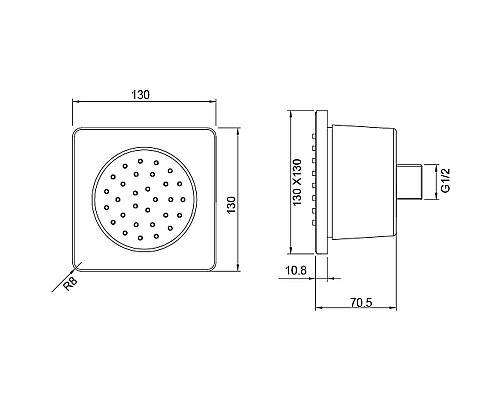 Боковая форсунка Aquatek AQ2099MB Черная матовая