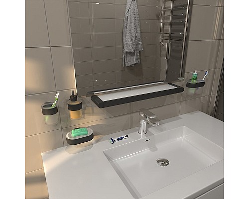 Мыльница Altasan Лотос ЛТ30ЧМ Черная матовая