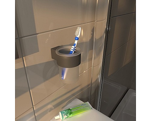 Стакан для зубных щеток Altasan Лотос ЛТ41ЧМ Черный матовый