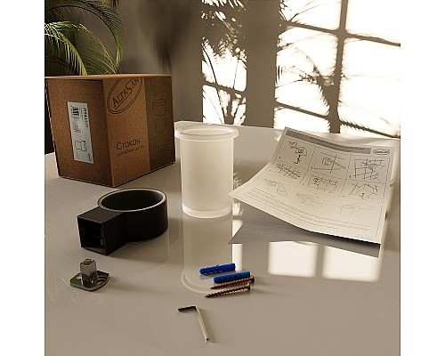 Стакан для зубных щеток Altasan Лотос ЛТ41ЧМ Черный матовый