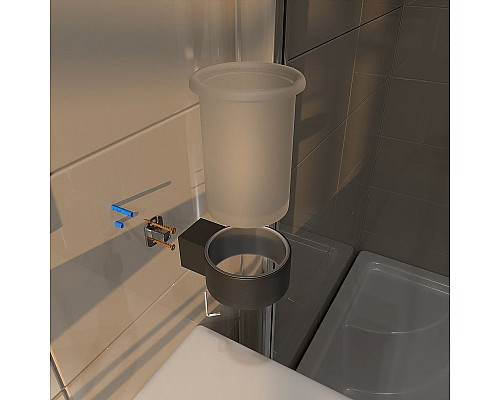 Стакан для зубных щеток Altasan Лотос ЛТ41ЧМ Черный матовый