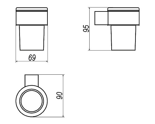 Стакан для зубных щеток Altasan Лотос ЛТ41ЧМ Черный матовый