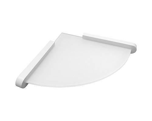 Стеклянная полка Altasan Лотос ЛТ71БМ угловая Белая матовая