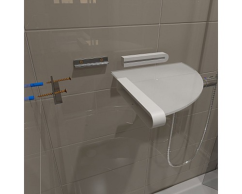 Стеклянная полка Altasan Лотос ЛТ71БМ угловая Белая матовая