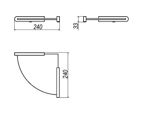 Стеклянная полка Altasan Лотос ЛТ71БМ угловая Белая матовая