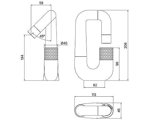 Смеситель для раковины Iddis Twist TWIBLBTi01 Черный матовый
