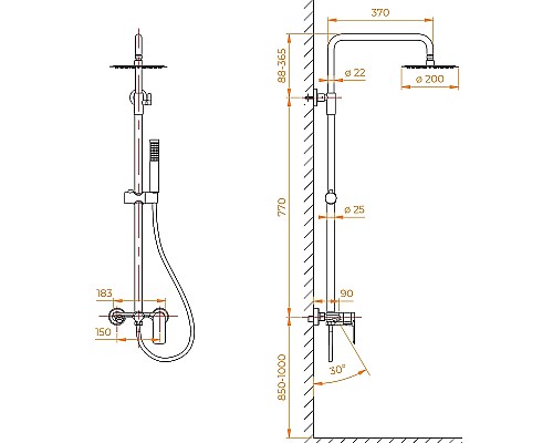 Душевая система RGW Shower Panels SP-27Gr 59140127-11 Серая