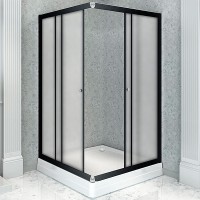 Душевой уголок Radomir Дрим 100x90 R профиль Черный стекло матовое