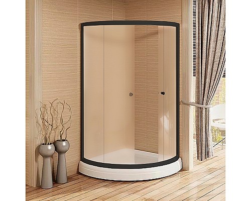 Душевой уголок Radomir Найт 100x100 1-03-6-0-0-0031 профиль Черный стекло матовое