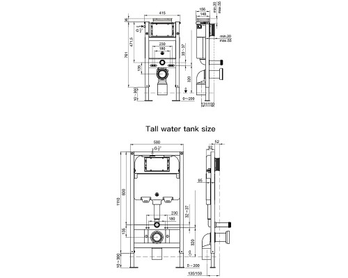 Комплект унитаза биде с инсталляцией Timo TE-751 с сиденьем Микролифт и клавишей смыва Хром