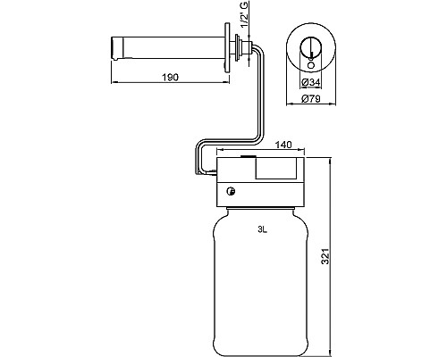 Диспенсер для жидкого мыла Nofer 03313.B Хром