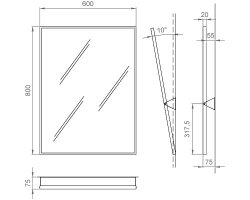 Зеркало Nofer 60 08024.B Хром