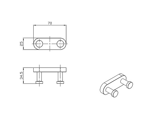 Вешалка для полотенец Raglo R300.052.03 Золото матовое