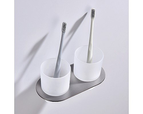 Стакан для зубных щеток Raglo R300.08.09 двойной Графит