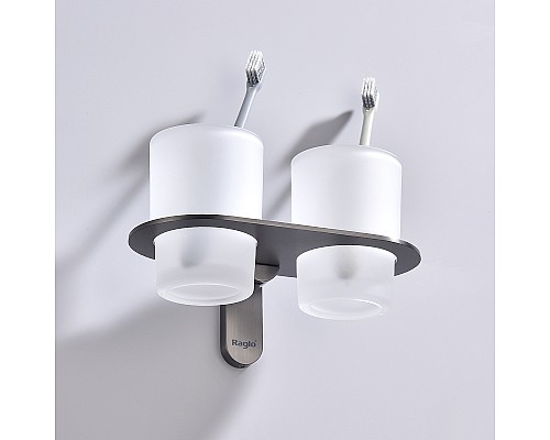 Стакан для зубных щеток Raglo R300.08.09 двойной Графит