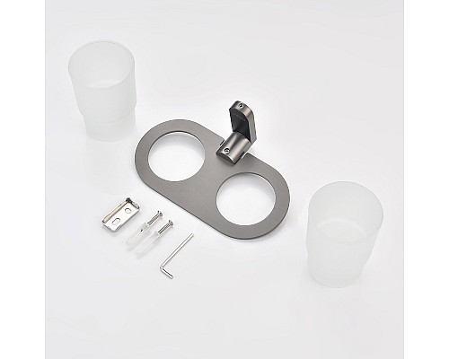 Стакан для зубных щеток Raglo R300.08.09 двойной Графит