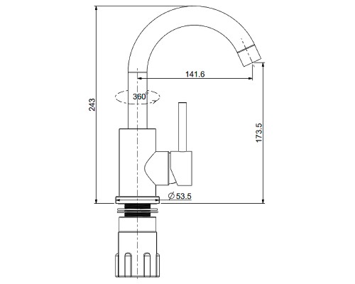 Смеситель для кухни Splenka S201.13.07 Серый матовый