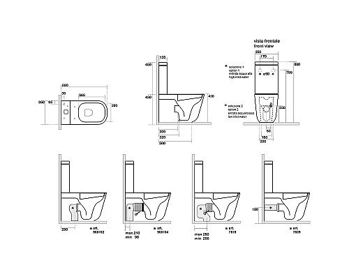 Унитаз компакт Kerasan Tribeca 511730 Белый матовый без бачка и сиденья