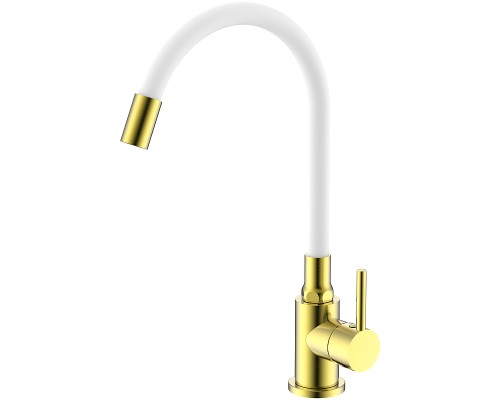 Смеситель для кухни Splenka S201.4408.03 Золото матовое Белый