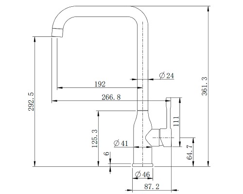 Смеситель для кухни Splenka S206.40.06 Черный матовый