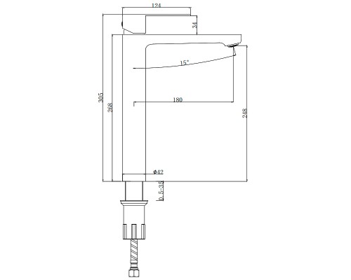 Смеситель для раковины Splenka S222.15.09 Графит матовый