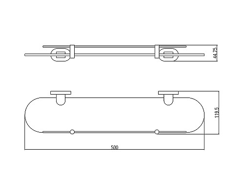 Стеклянная полка Rav Slezak Yukon YUA0900/50 Хром