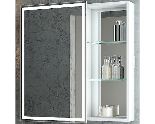 Зеркальный шкаф Bellezza Марта 80 L 4646613022013 с подсветкой Белый