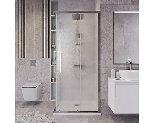 Душевой уголок Grossman Cosmo 80х80 300.K33.02.8080.10.02 профиль Хром стекло шиншилла